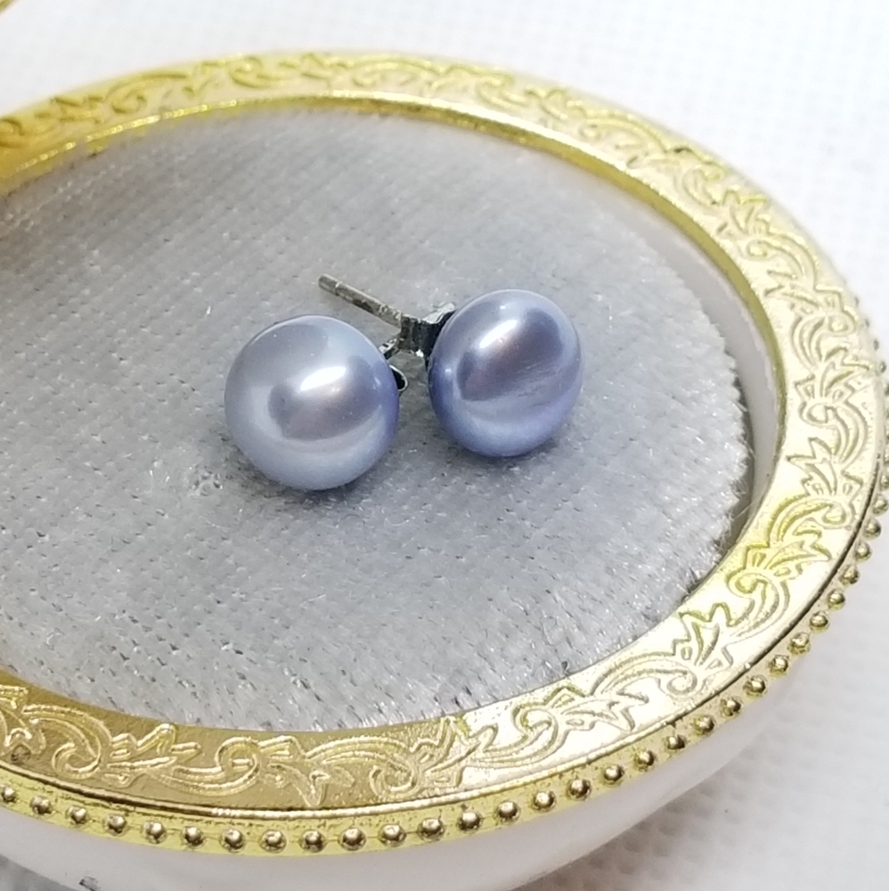 Light Sky Blue Pearl Earrings